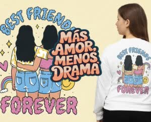 Camiseta Más amor Menos drama - camisetas-para-amigas-e1718309363367