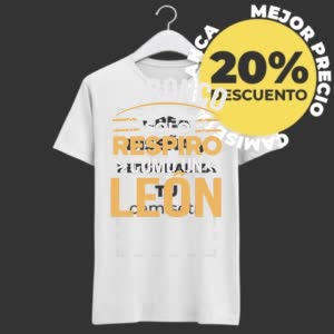 Camiseta No ronco, Respiro como un León - Camiseta blanca con logo