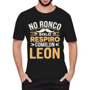 Camiseta No ronco, Respiro como un León - Camiseta negra con logo