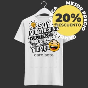 Camiseta Soy Multitasking, Puedo respirar y preocuparme al mismo tiempo - Camiseta blanca con logo