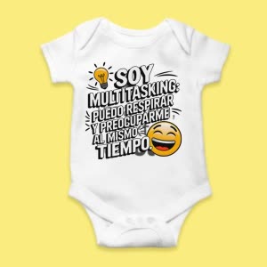 Camiseta Soy Multitasking, Puedo respirar y preocuparme al mismo tiempo - custom-baby-body-450x450