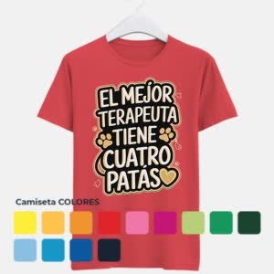 El mejor terapeuta tiene cuatro patas - Camiseta COLORES con logo