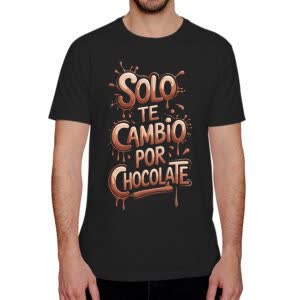 Camiseta Solo te cambio por Chocolate - Camiseta negra con logo