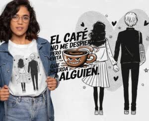 Camiseta El café no me despierta, pero evita que muerda a alguien - Camiseta para con logo