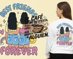 Camiseta El café no me despierta, pero evita que muerda a alguien - camisetas-para-amigas-e1718309363367