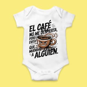 Camiseta El café no me despierta, pero evita que muerda a alguien - custom-baby-body-450x450