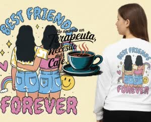 Camiseta No necesito Terapeuta, solo necesito más Café - camisetas-para-amigas-e1718309363367