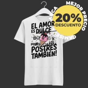 Camiseta El Amor es dulce, y los Poster también - Camiseta blanca con logo