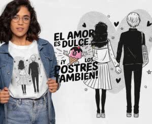 Camiseta El Amor es dulce, y los Poster también - Camiseta para con logo