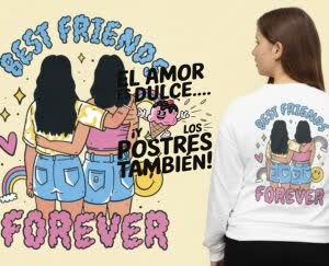 Camiseta El Amor es dulce, y los Poster también - camisetas-para-amigas-e1718309363367