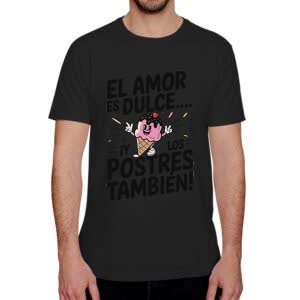 Camiseta El Amor es dulce, y los Poster también - Camiseta negra con logo