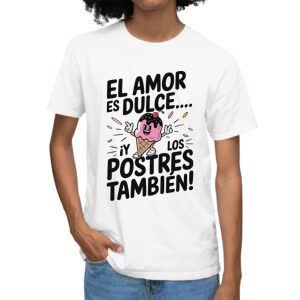 Camiseta El Amor es dulce, y los Poster también - Camiseta blanca con logo