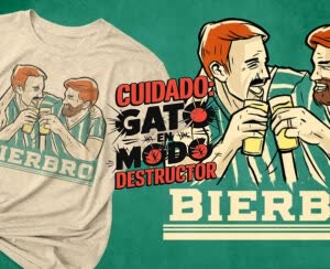 Camiseta Cuidado: Gato en modo Destructor - CAMISETAS-PARA-PENAS