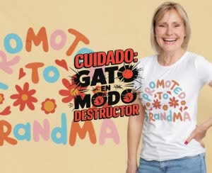 Camiseta Cuidado: Gato en modo Destructor - Camiseta personalizada con logo