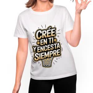 Camiseta Cree en Ti y Encesta siempre - Camiseta blanca con logo