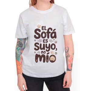 Camiseta El sofá es suyo, No mío - Camiseta blanca con logo