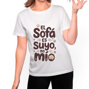 Camiseta El sofá es suyo, No mío - Camiseta blanca con logo