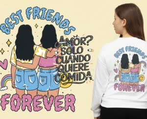 Camiseta Amor? solo cuando quiere comida - camisetas-para-amigas-e1718309363367