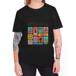 Camiseta BARBASTRO Sabores y tradición - Camiseta negra con logo