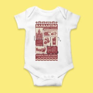 Camiseta Barbastro Aceite, Jamón y Vino - custom-baby-body-450x450